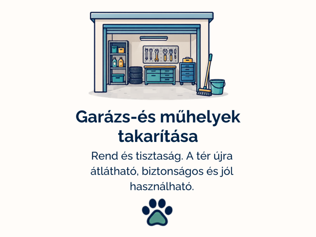 Garázsok és műhelyek takarítása Pécsen